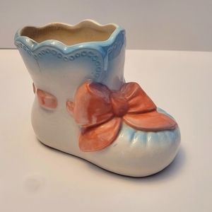 Vintage baby boot planter